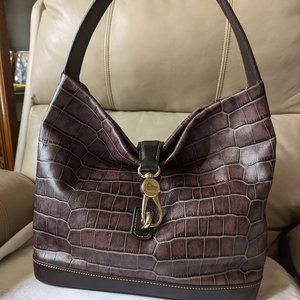 Dooney & Bourke crocodile embossed leather handbag